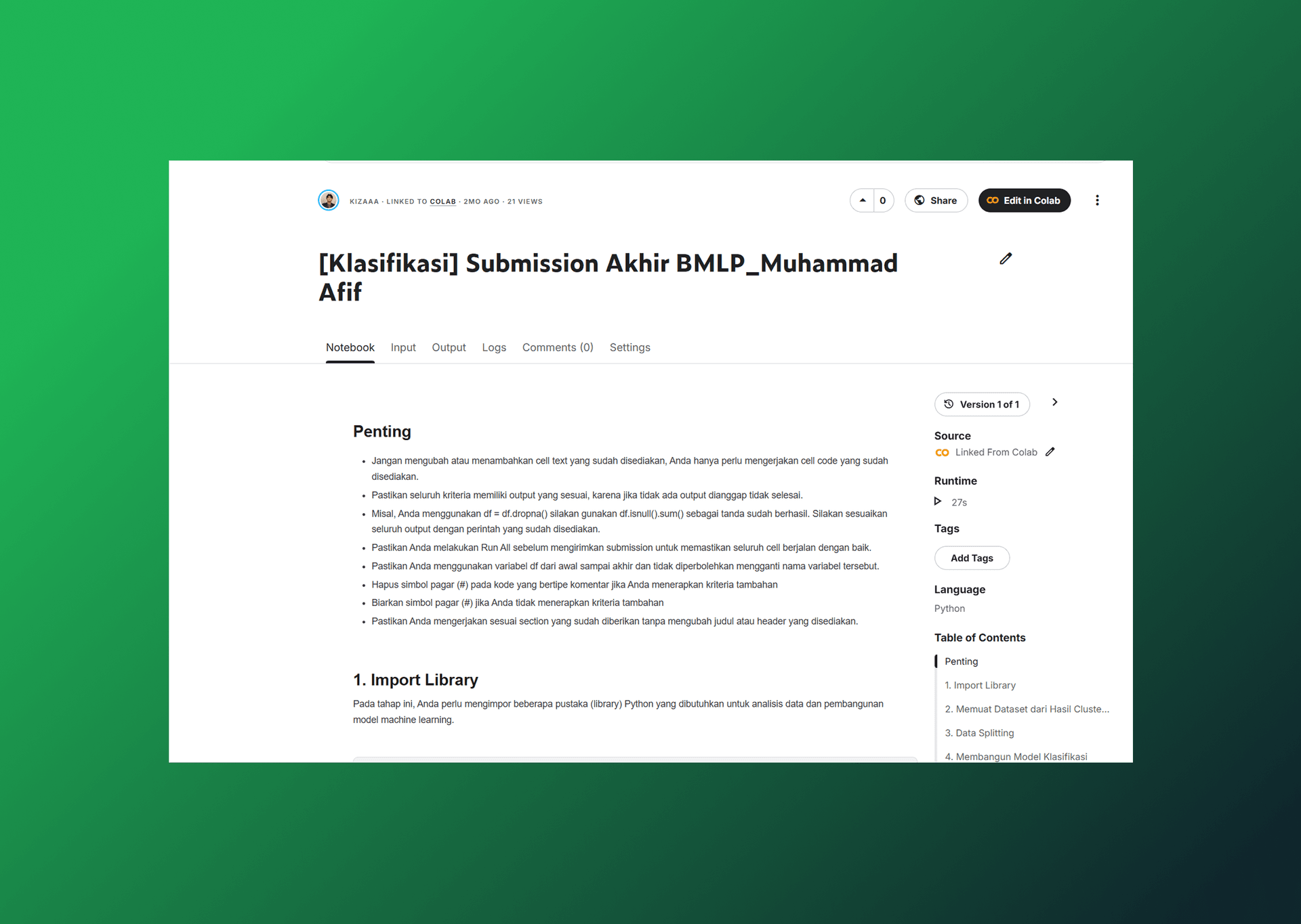 Classification BMLP System